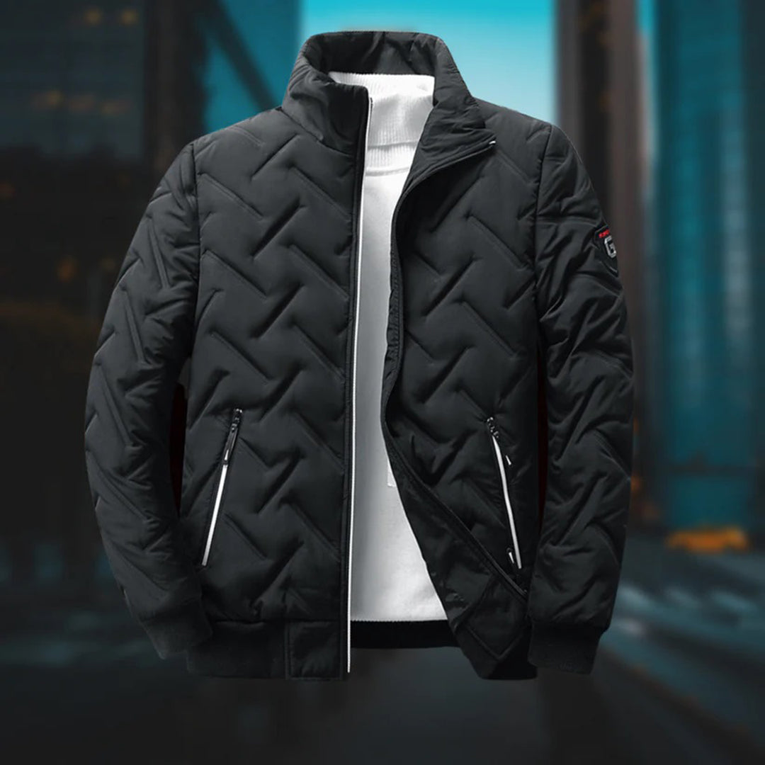 Men Jacket | Fleece-Lined Full Zip with Structured Collar