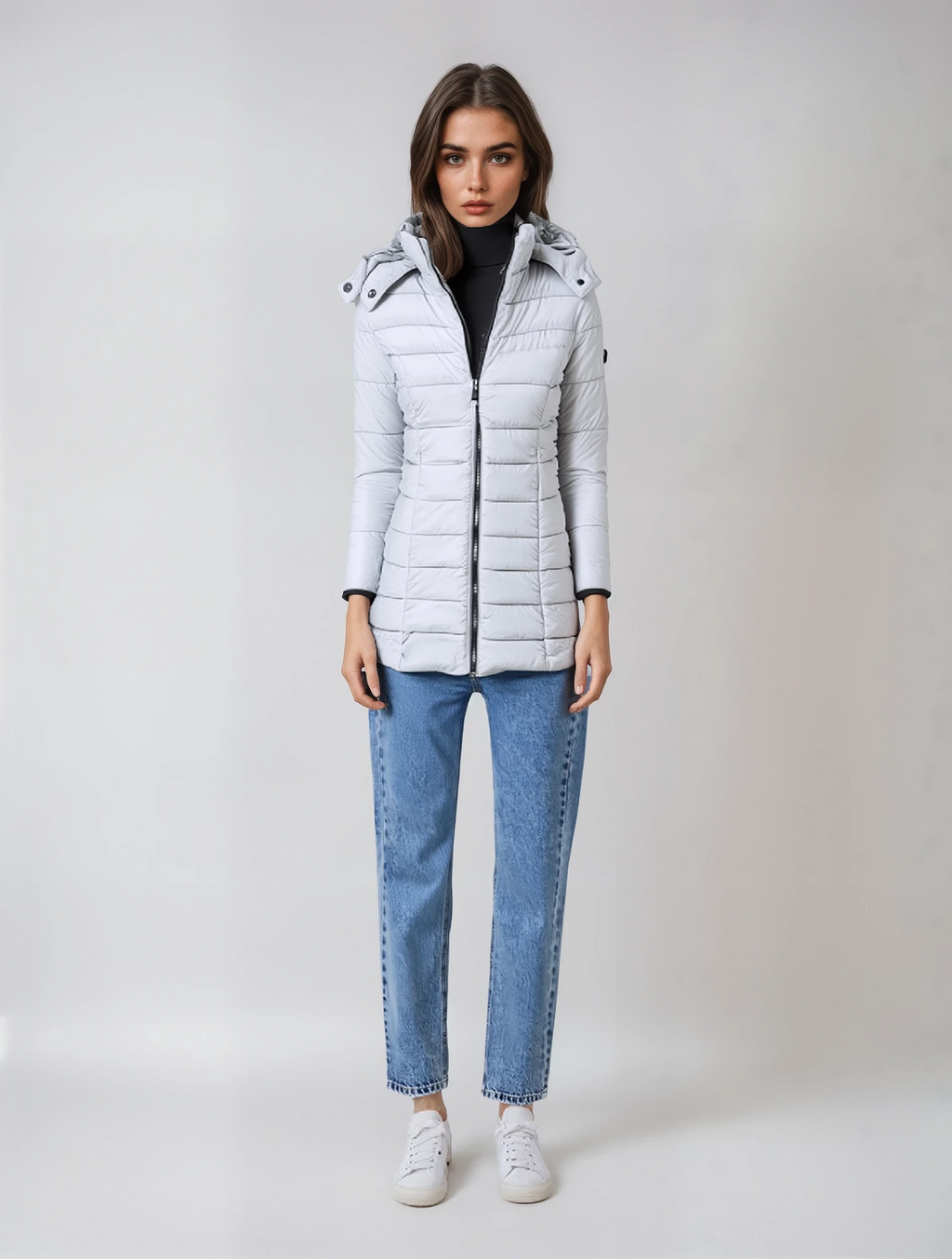Women Jacket | Quilted Build with Removable Hood and Zip Pockets