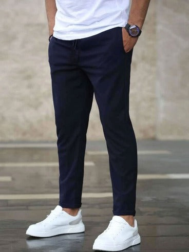 Men Joggers | Slim Fit with Drawstring Waist and Cuffed Ankles