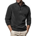 Men Sweater | Half-Zip Collar with Ribbed Cuffs and Hem