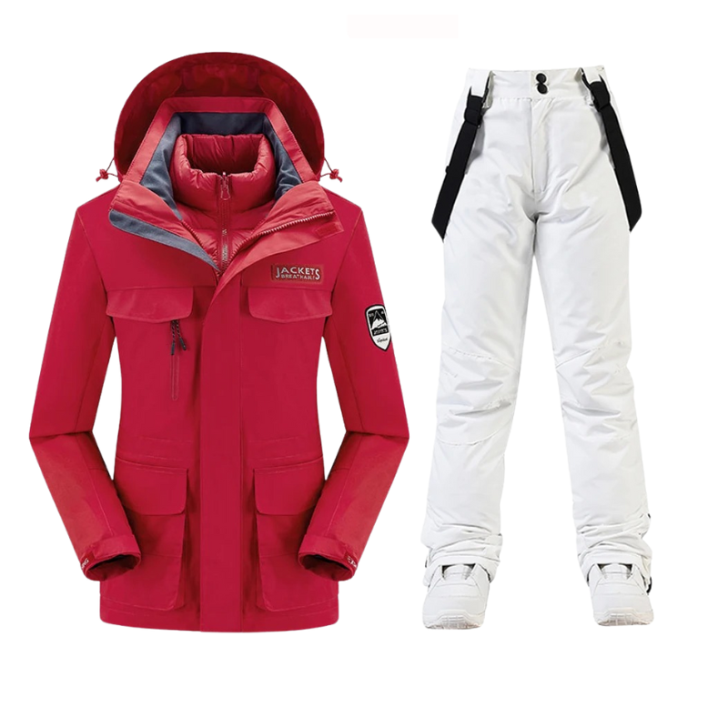 Women Set | Hooded Ski Jacket and Trousers Two Piece
