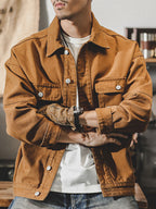 Men Shirt | Relaxed Fit Overshirt with Dual Chest Pockets