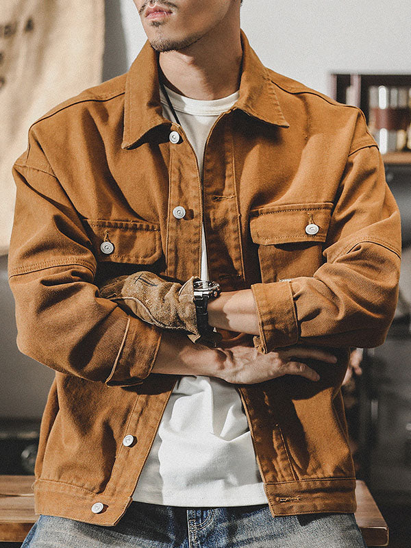 Men Shirt | Relaxed Fit Overshirt with Dual Chest Pockets