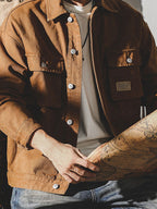 Men Shirt | Relaxed Fit Overshirt with Dual Chest Pockets