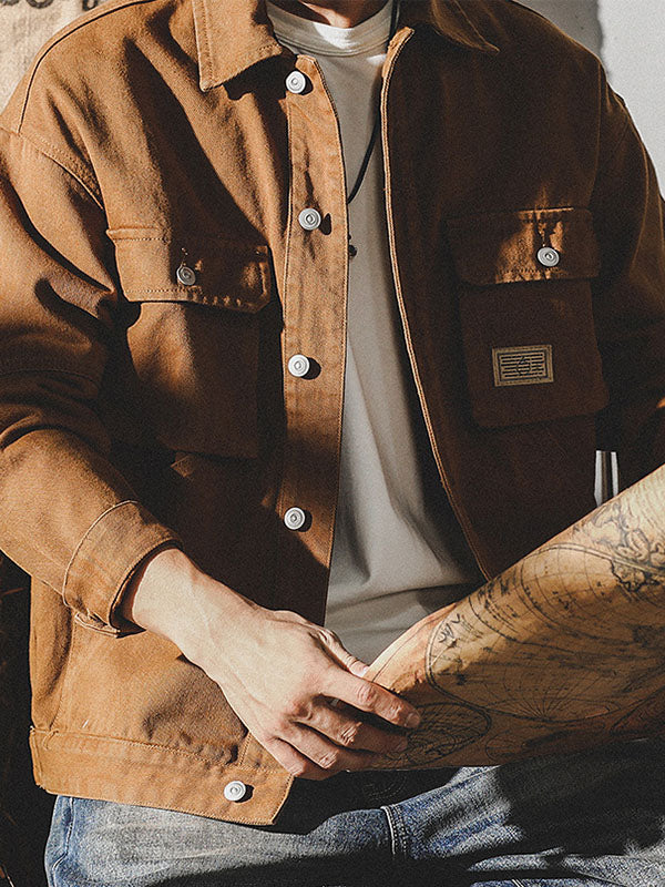 Men Shirt | Relaxed Fit Overshirt with Dual Chest Pockets