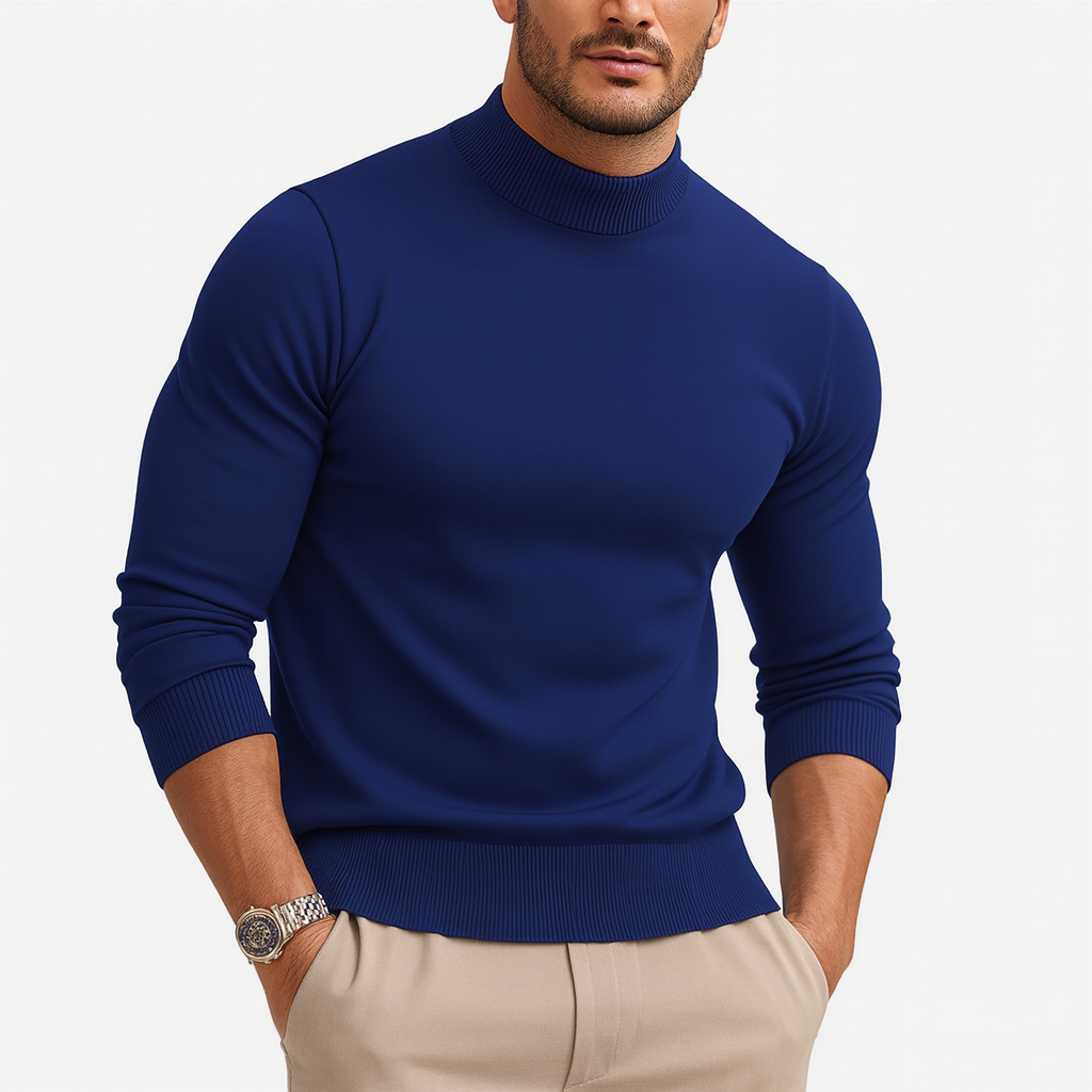 Men Sweater | Turtleneck Fitted Pullover Long Sleeve Cut