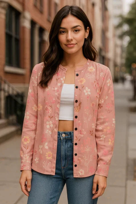 Women Cardigan | Round Neck Open Front Hip Length Fit