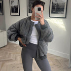 Women Jacket | Quilted Oversized Fit with Ribbed Trims