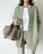Women Set | Open Front Cardigan Sweater with Relaxed Cut