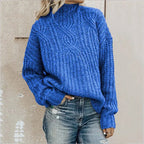 Women Sweater | Oversized Cable-Knit with Turtleneck Fit