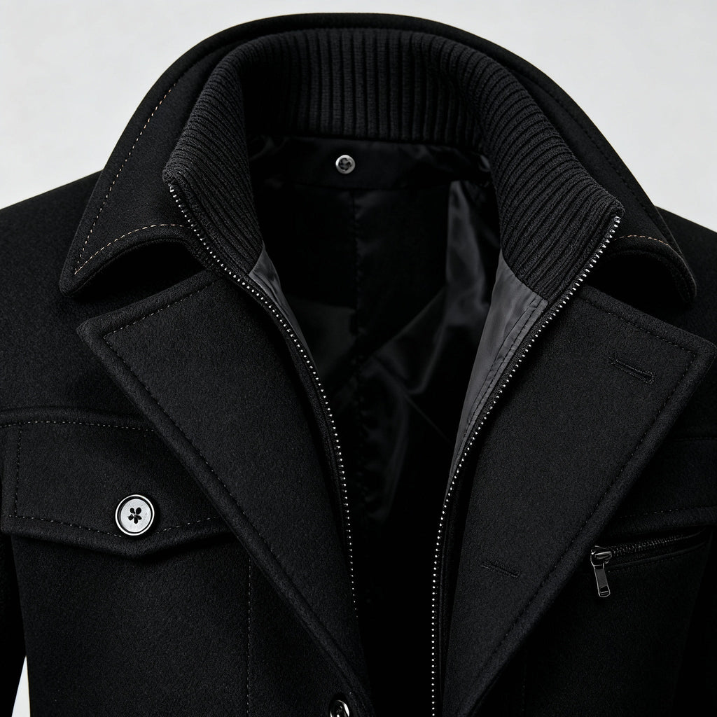 Men Jacket | Relaxed Fit with Waterproof Classic Collar