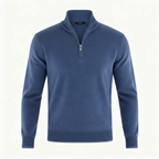 Men Sweater | V-Neck Fine Knit with Adjustable Front Zip