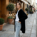 Women Cardigan | Loose Fit Round Neck with Front Pockets
