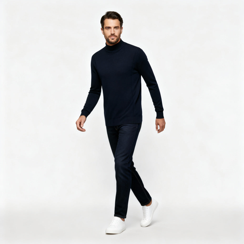 Men Sweatshirt | Crew Neck Pullover with Ribbed Cuffs