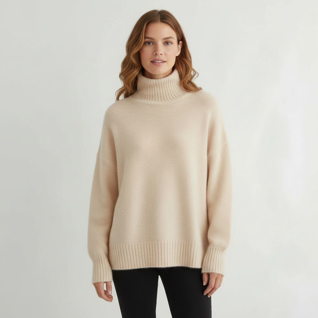 Women Sweater | Turtleneck Pullover with Long Sleeves