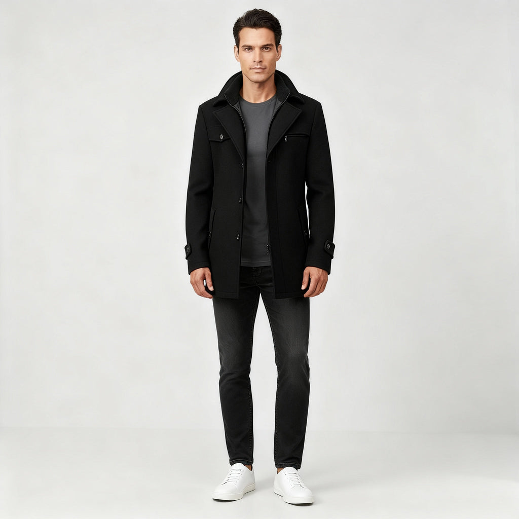 Men Jacket | Relaxed Fit with Waterproof Classic Collar