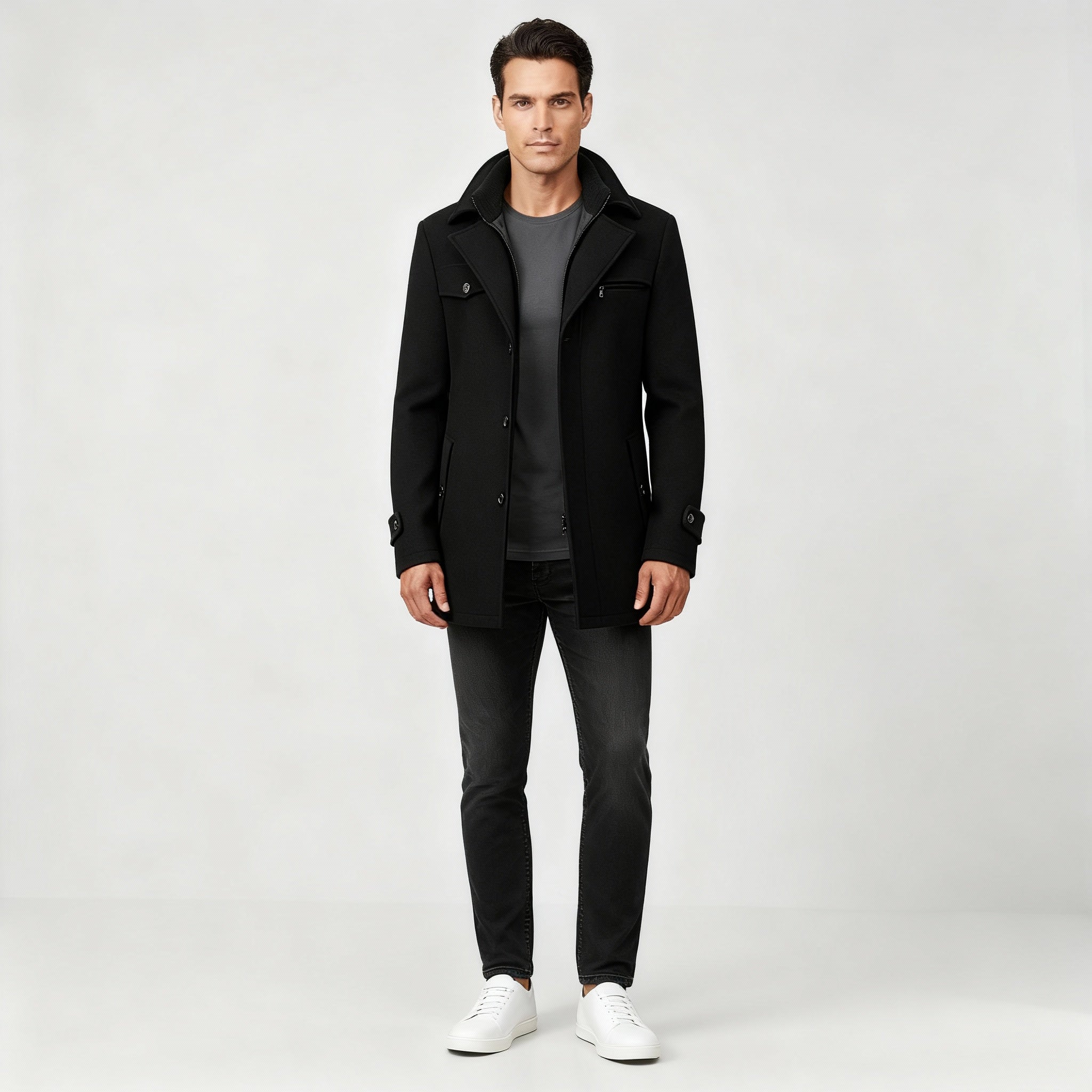 Men Jacket | Relaxed Fit with Waterproof Classic Collar