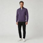 Men Sweater | V-Neck Fine Knit with Adjustable Front Zip