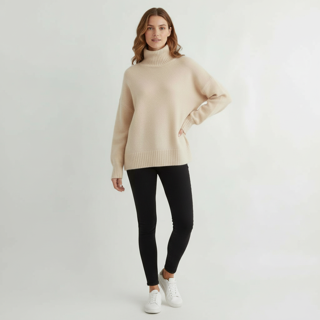 Women Sweater | Turtleneck Pullover with Long Sleeves