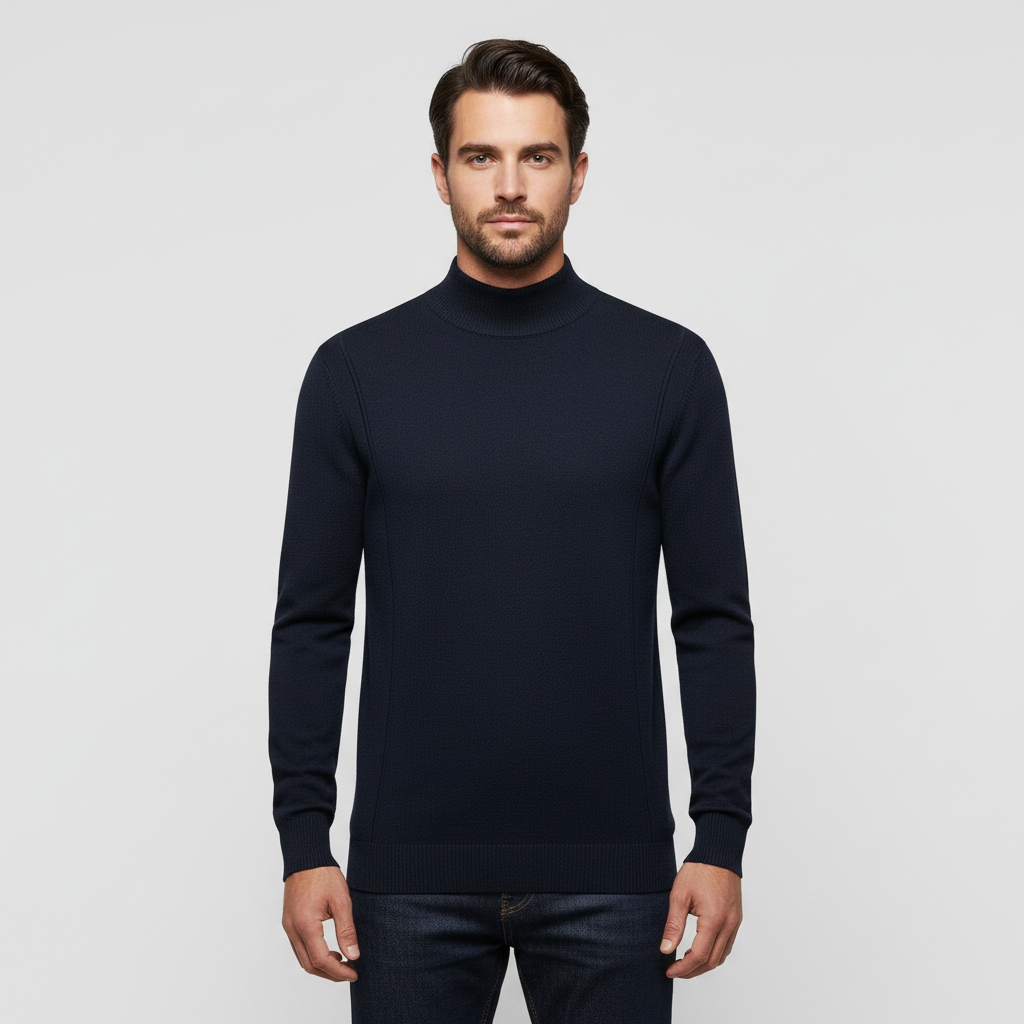 Men Sweatshirt | Crew Neck Pullover with Ribbed Cuffs