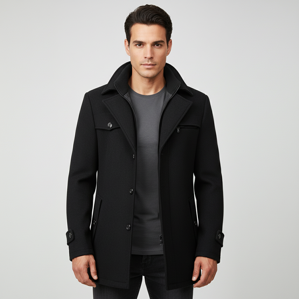 Men Jacket | Relaxed Fit with Waterproof Classic Collar