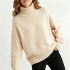 Women Sweater | Turtleneck Pullover with Long Sleeves