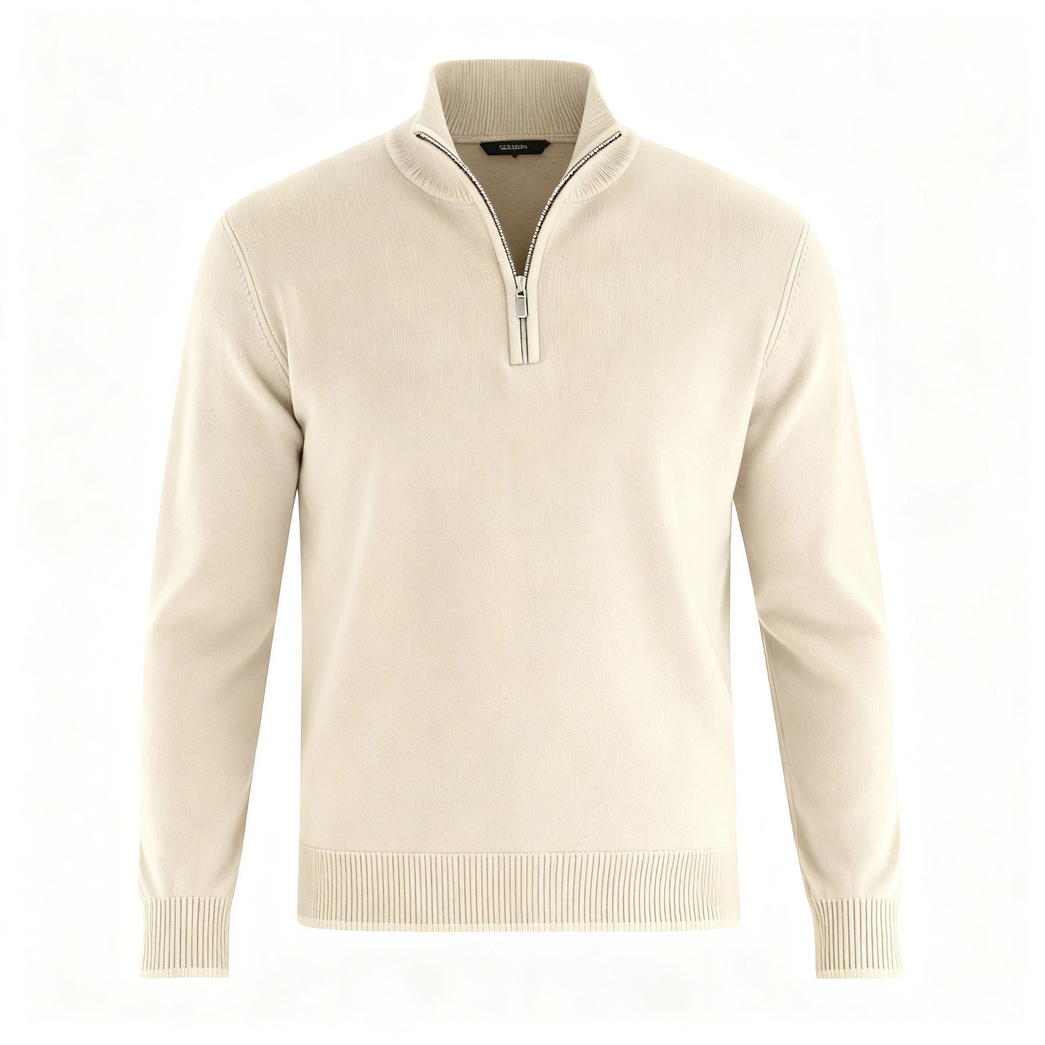 Men Sweater | V-Neck Fine Knit with Adjustable Front Zip