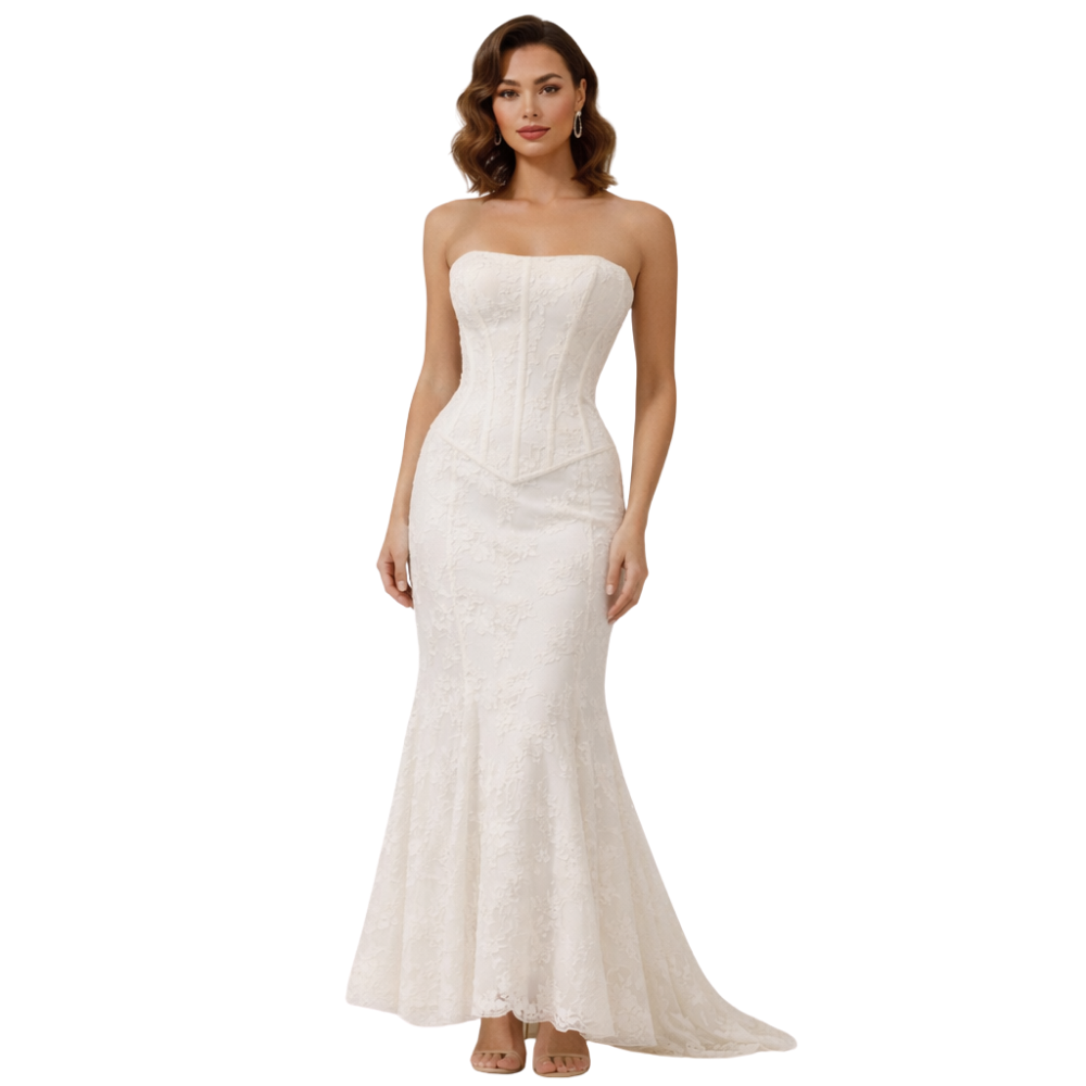 Floor Length Dress Women Mermaid Hem Silhouette Fit