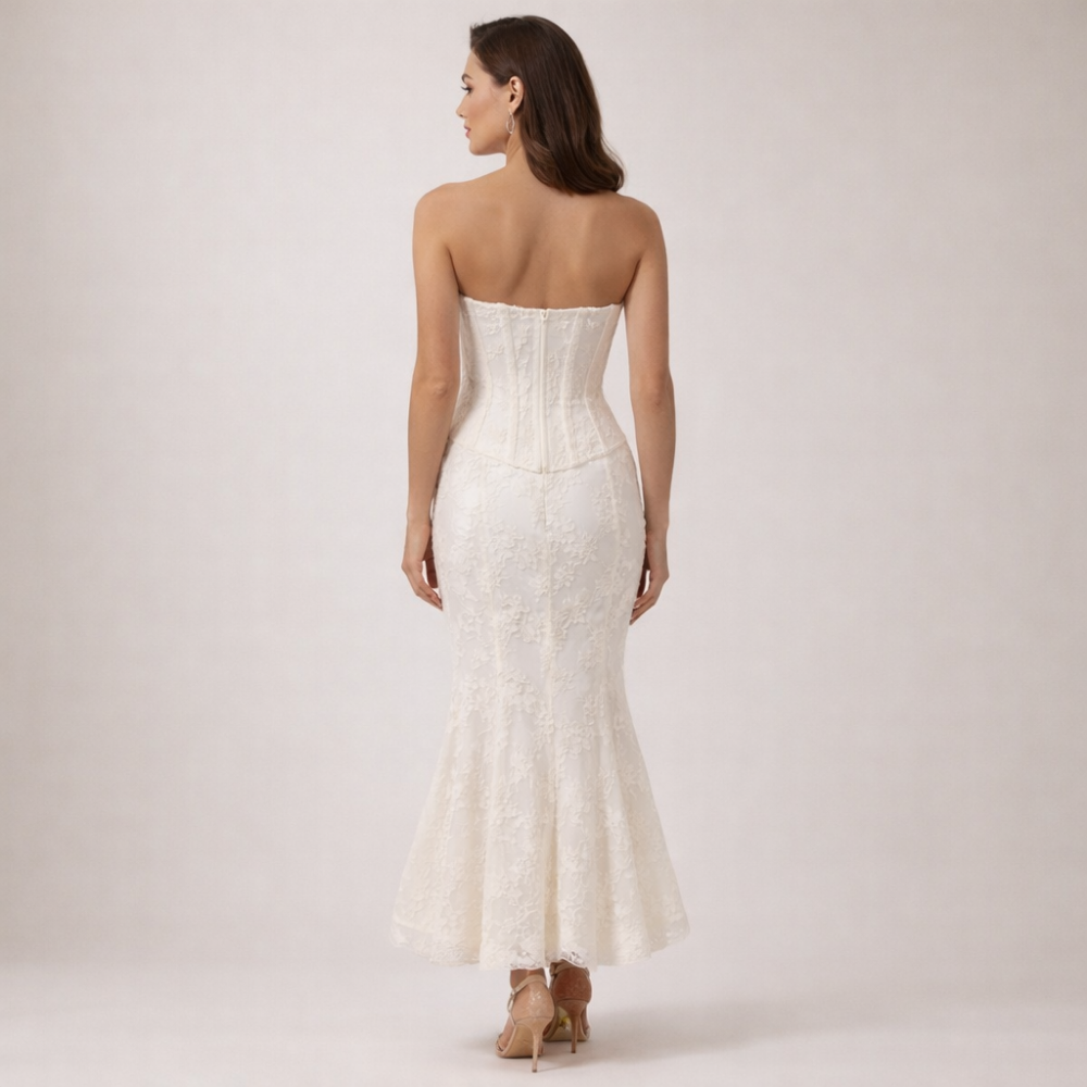 Floor Length Dress Women Mermaid Hem Silhouette Fit