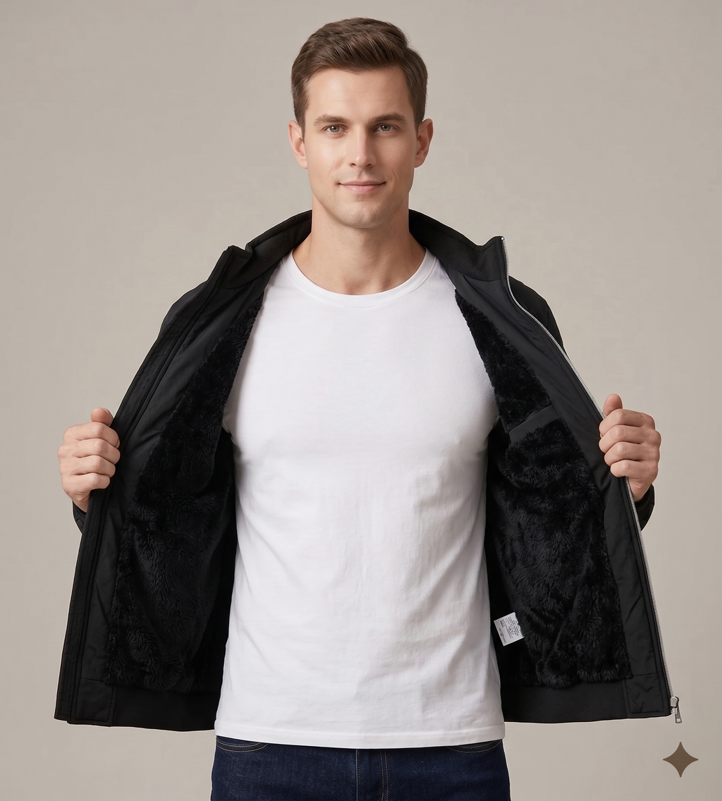 Men Jacket | Diamond Quilted Stand Collar with Front Zip