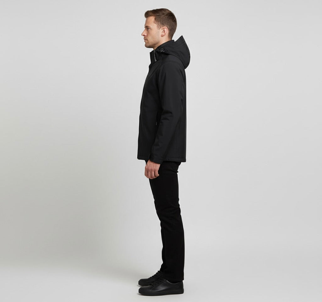 Men Jacket | Full-Zip Hip-Length Softshell Outerwear Fit