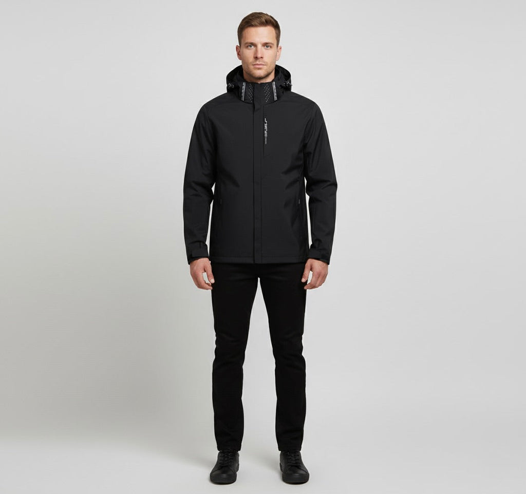 Men Jacket | Full-Zip Hip-Length Softshell Outerwear Fit