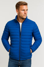 Men Jacket | Quilted Full-Zip with Elastic Cuffs Outdoor Fit