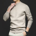 Men Sweatshirt | Ribbed Crew Neck Pullover with Fitted Hem