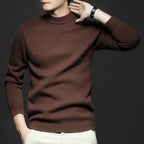 Men Sweatshirt | Ribbed Crew Neck Pullover with Fitted Hem