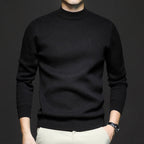 Men Sweatshirt | Ribbed Crew Neck Pullover with Fitted Hem