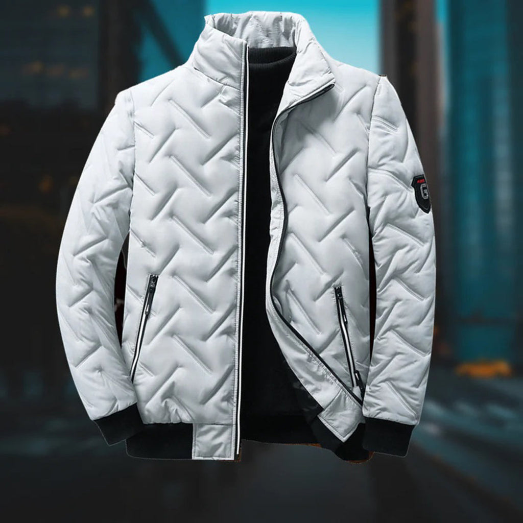 Men Jacket | Fleece-Lined Full Zip with Structured Collar