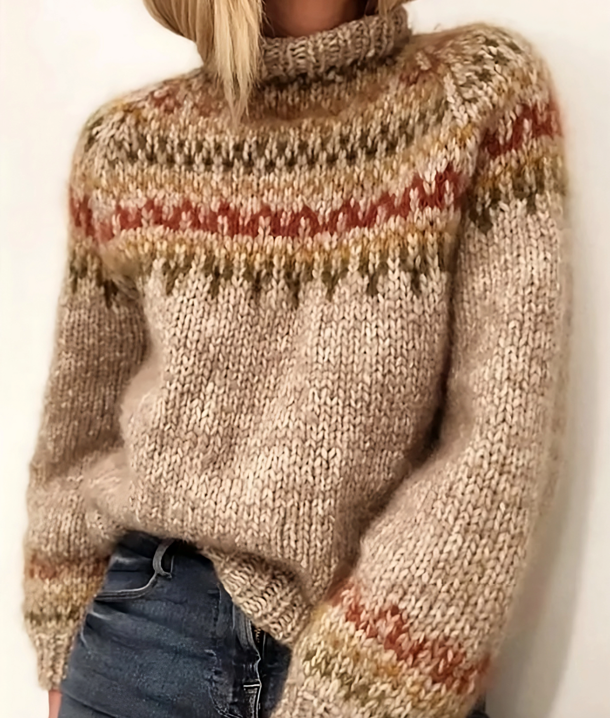Women Sweater | High Collar Turtleneck with Long Sleeves