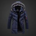 Men Coat | Long Hooded Cut with Zip and Snap Closure