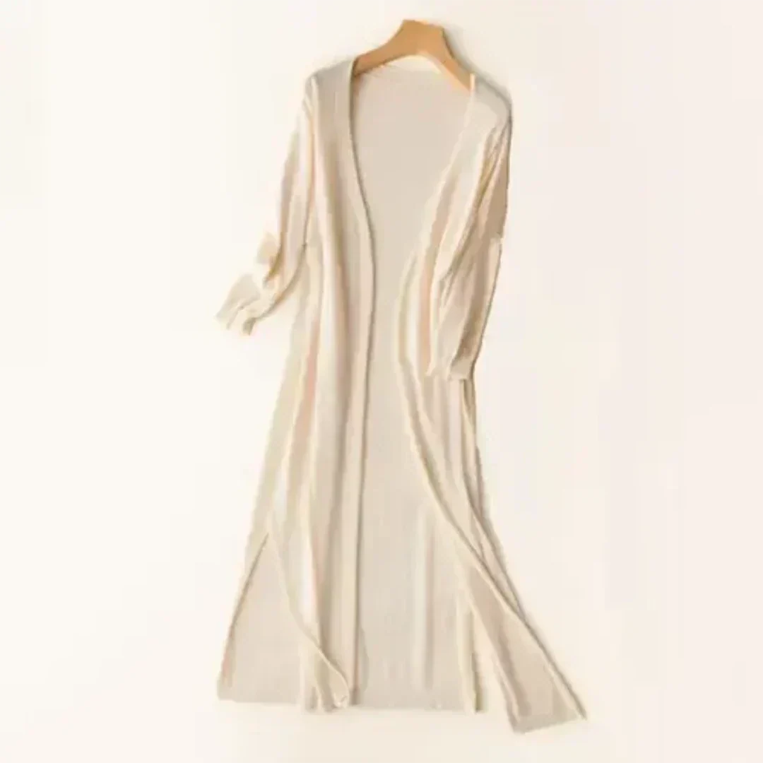 Women Cardigan | Open Front Extended Length Long Sleeve