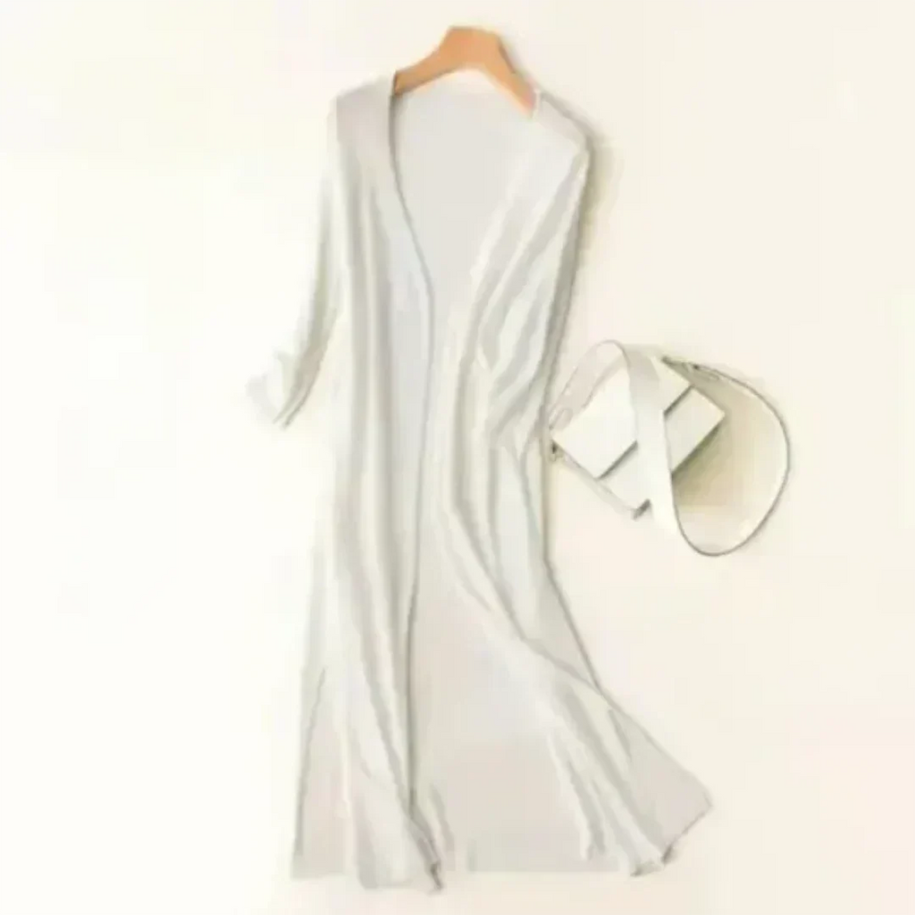 Women Cardigan | Open Front Extended Length Long Sleeve