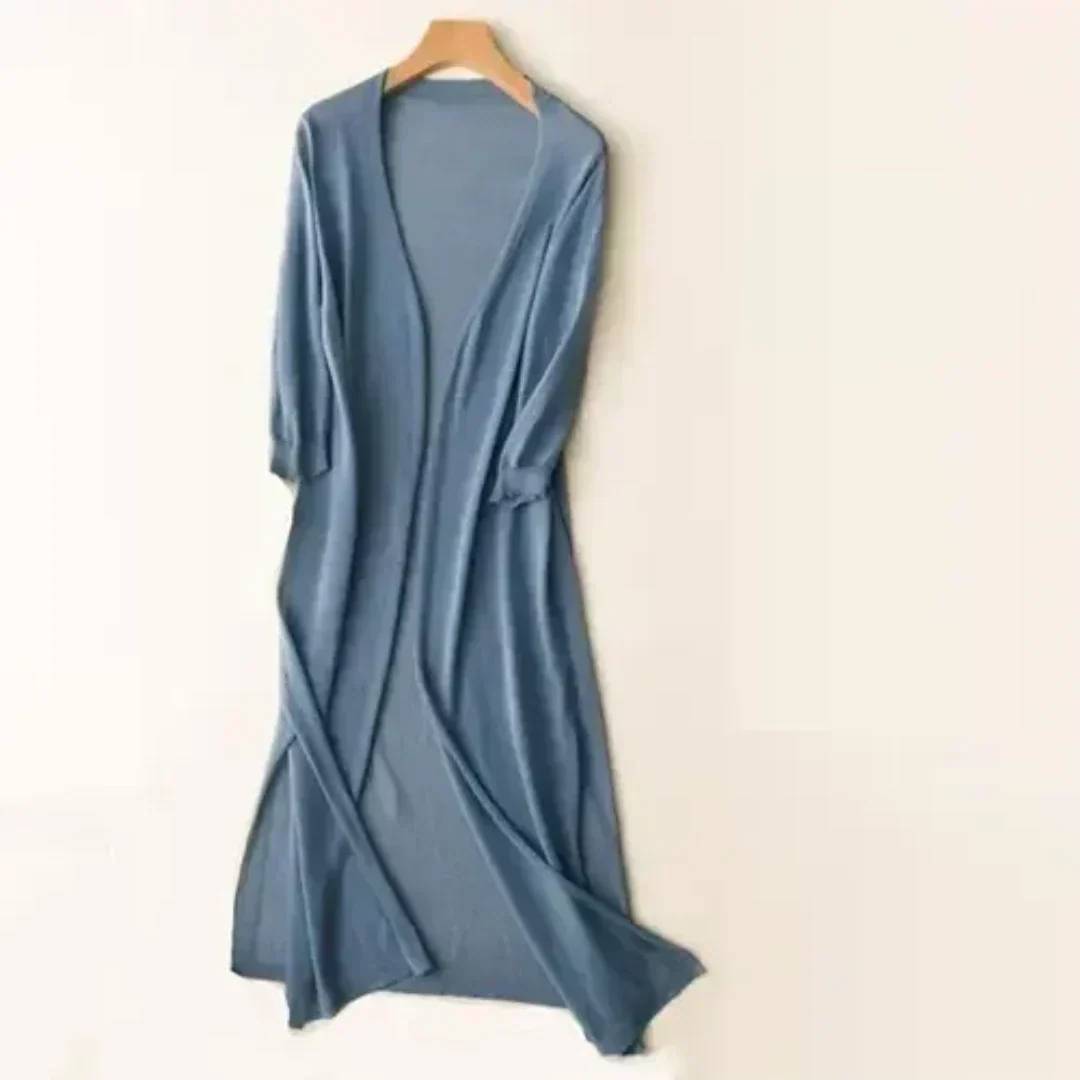 Women Cardigan | Open Front Extended Length Long Sleeve
