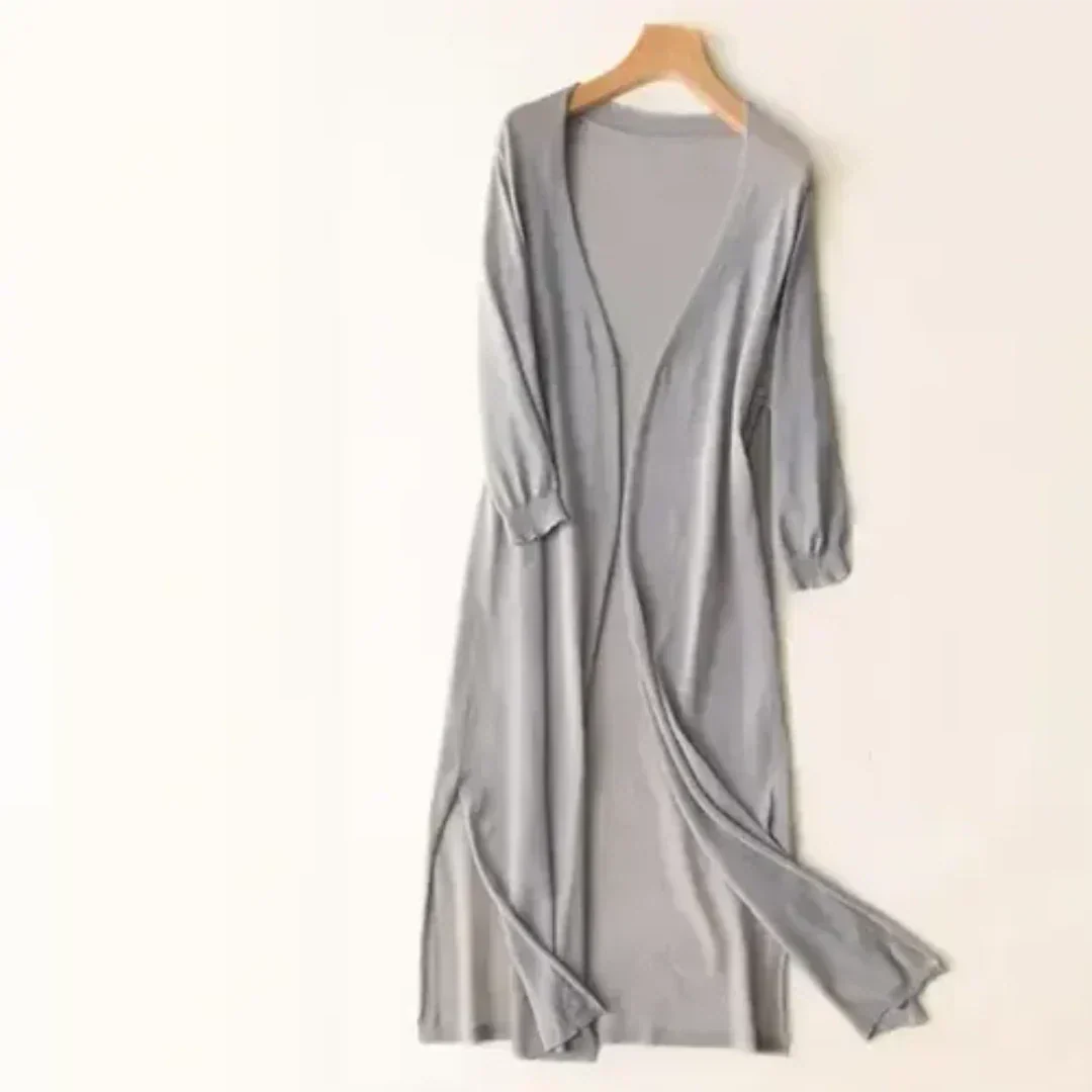 Women Cardigan | Open Front Extended Length Long Sleeve