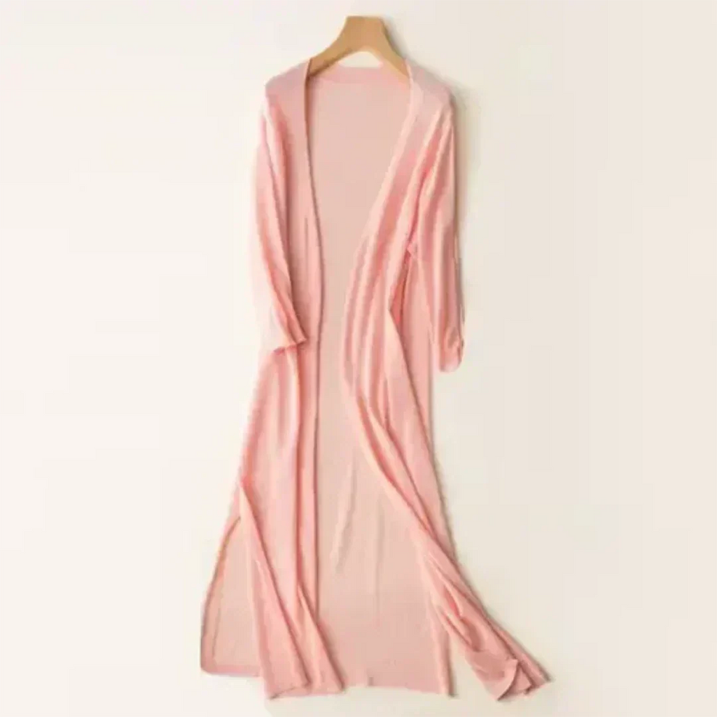 Women Cardigan | Open Front Extended Length Long Sleeve