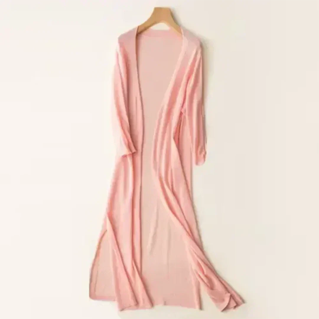 Women Cardigan | Open Front Extended Length Long Sleeve