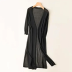 Women Cardigan | Open Front Extended Length Long Sleeve