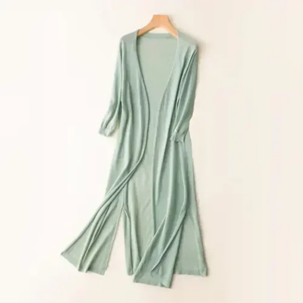 Women Cardigan | Open Front Extended Length Long Sleeve