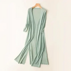 Women Cardigan | Open Front Extended Length Long Sleeve