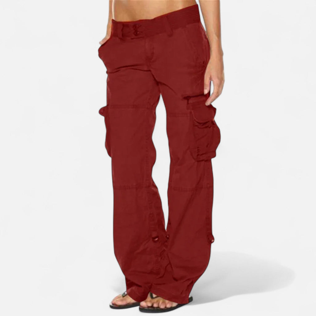 Women Trousers | Wide-Leg Relaxed Fit with Cargo Pockets