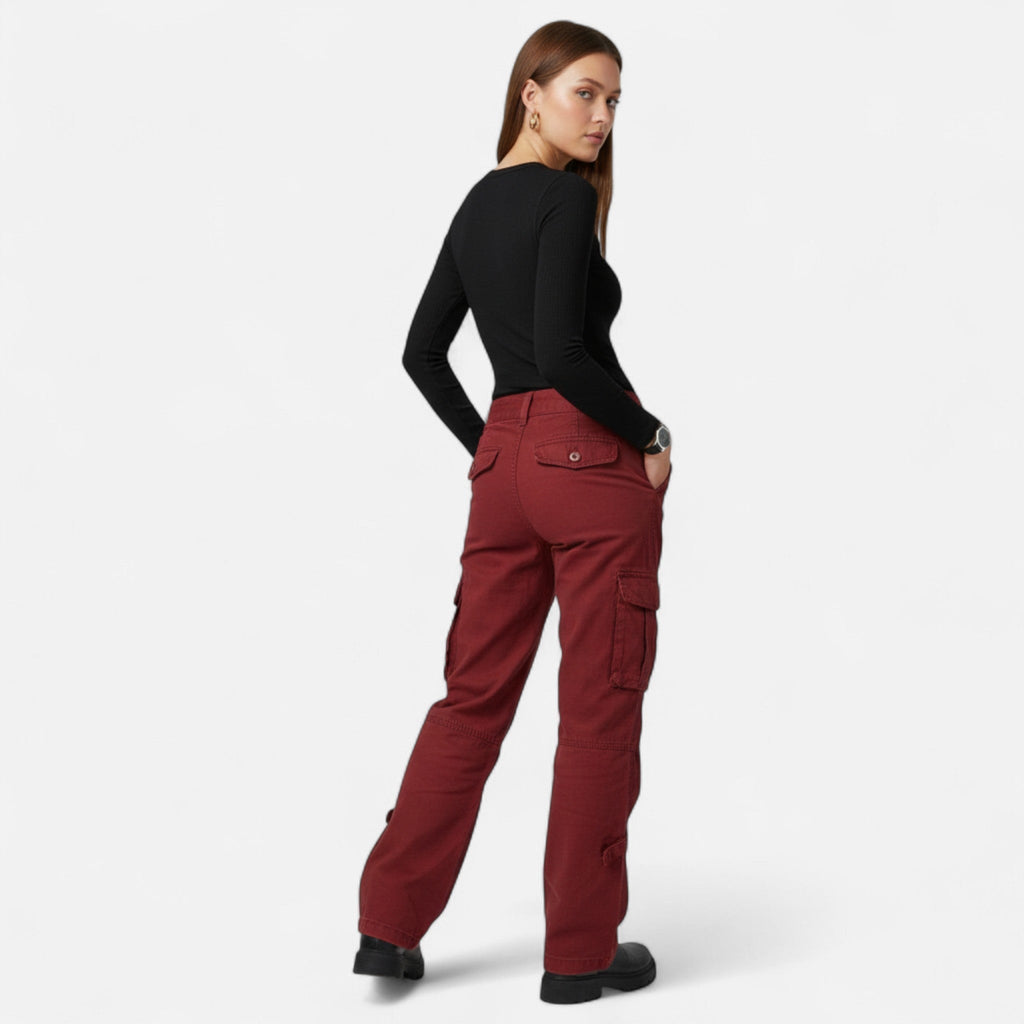 Women Trousers | Wide-Leg Relaxed Fit with Cargo Pockets